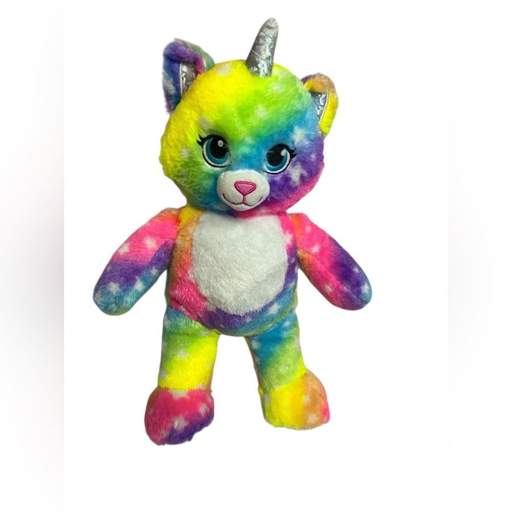 Build-A-Bear Workshop Rainbow Unicorn Cat Plush Stuffed Animal BAB Collectible